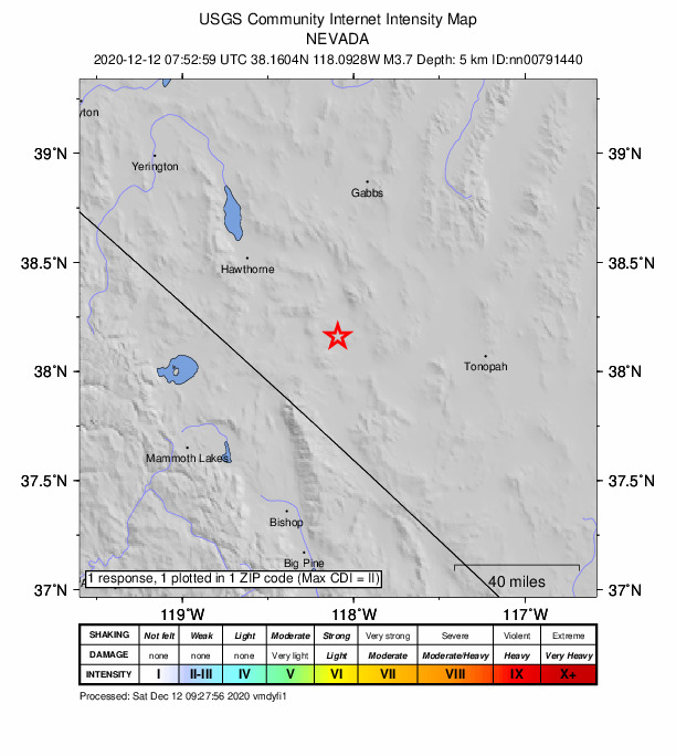 Did You Feel It? map: shaking reported by the public