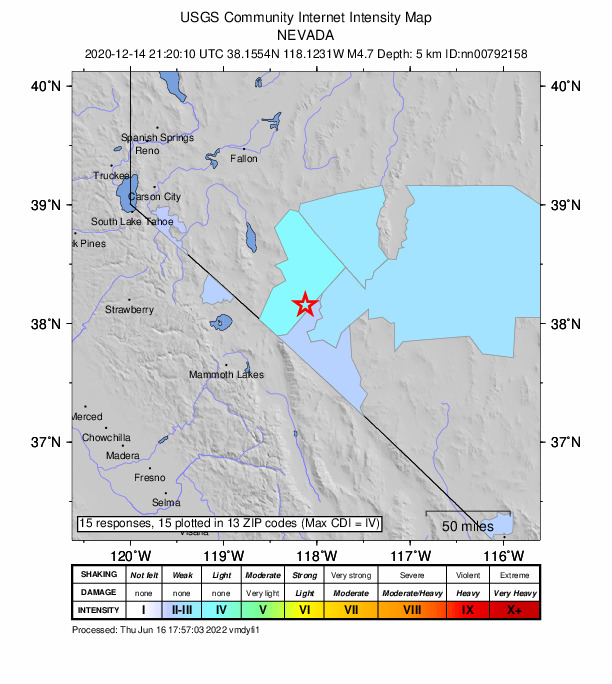 Did You Feel It? map: shaking reported by the public
