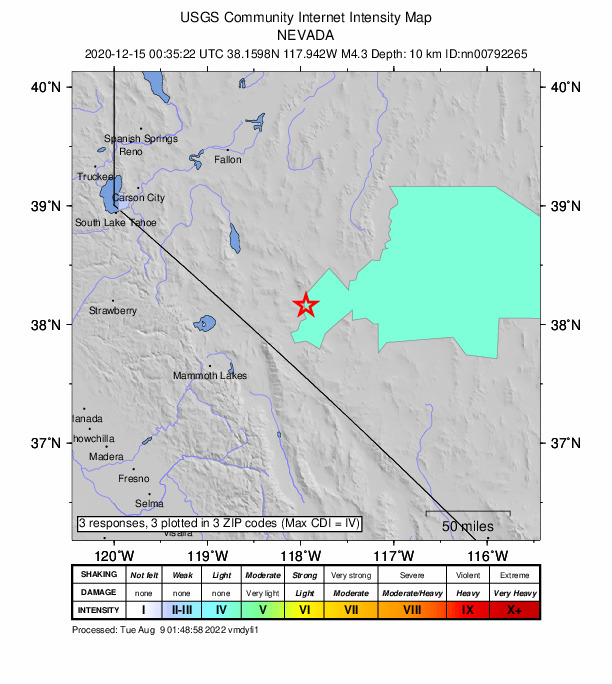 Did You Feel It? map: shaking reported by the public