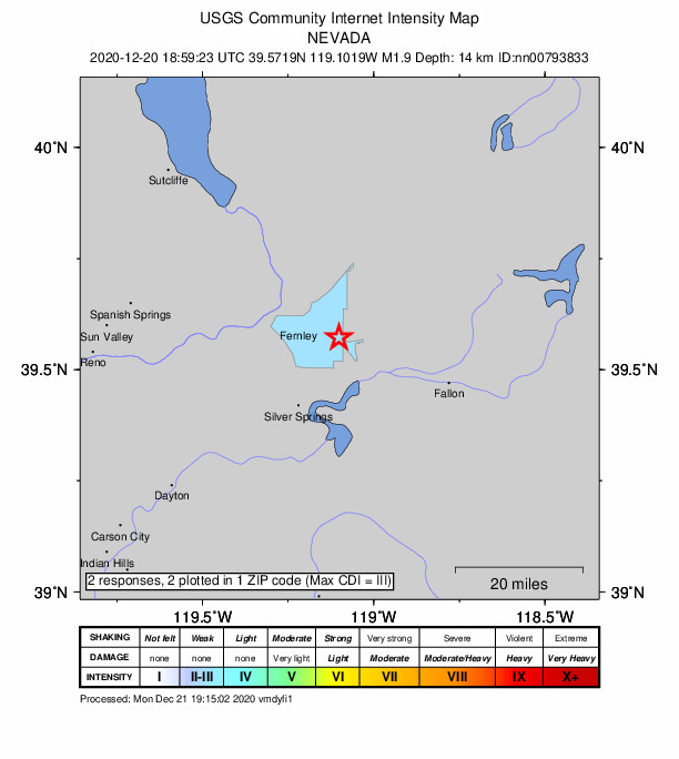 Did You Feel It? map: shaking reported by the public