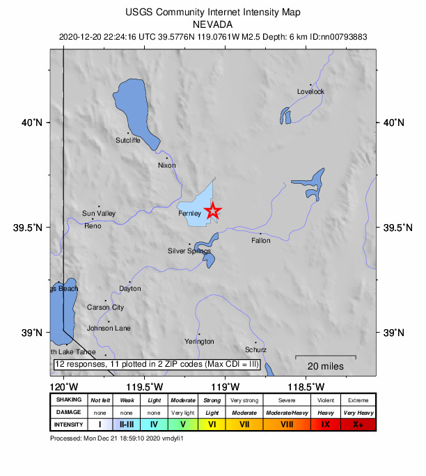 Did You Feel It? map: shaking reported by the public