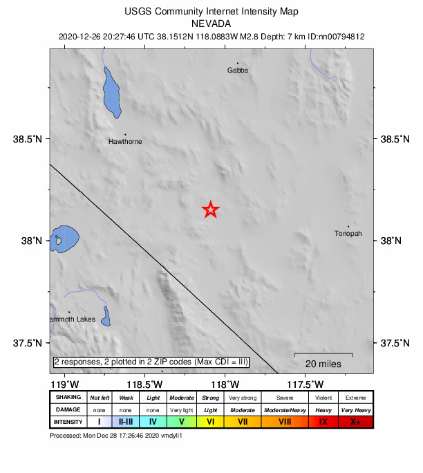 Did You Feel It? map: shaking reported by the public