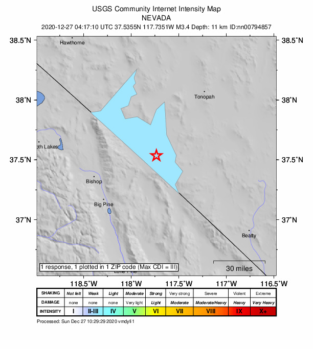 Did You Feel It? map: shaking reported by the public