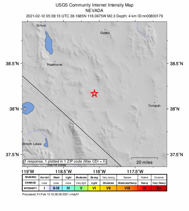Did You Feel It? map: shaking reported by the public