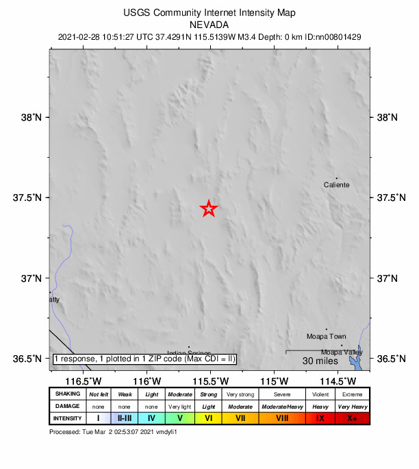Did You Feel It? map: shaking reported by the public
