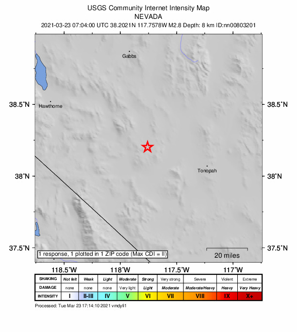 Did You Feel It? map: shaking reported by the public