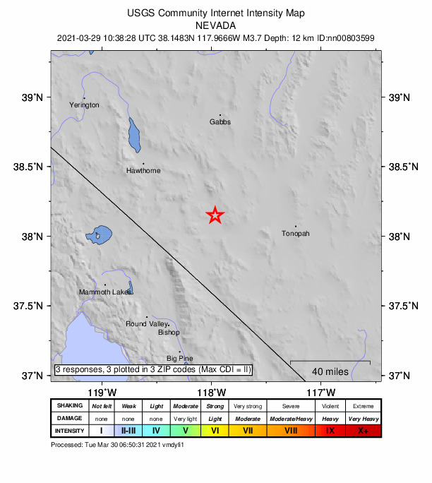 Did You Feel It? map: shaking reported by the public