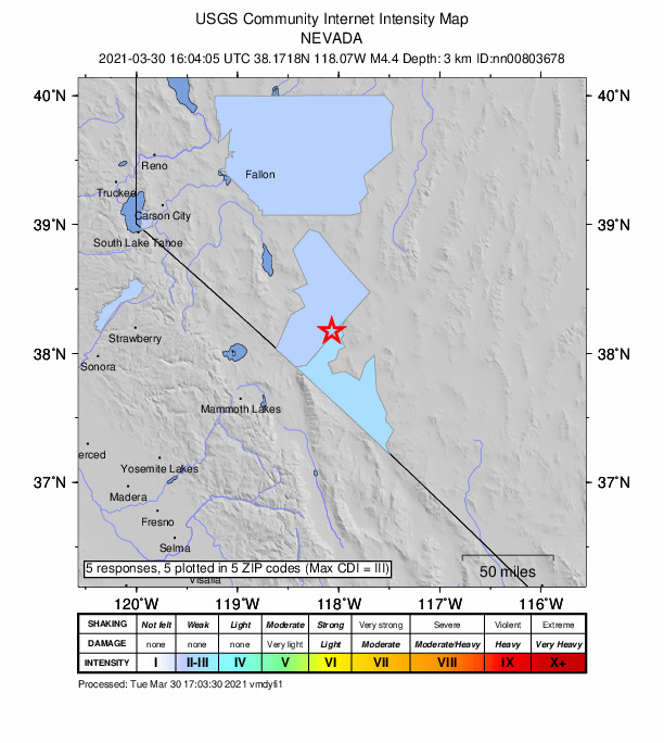 Did You Feel It? map: shaking reported by the public