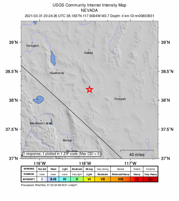 Did You Feel It? map: shaking reported by the public