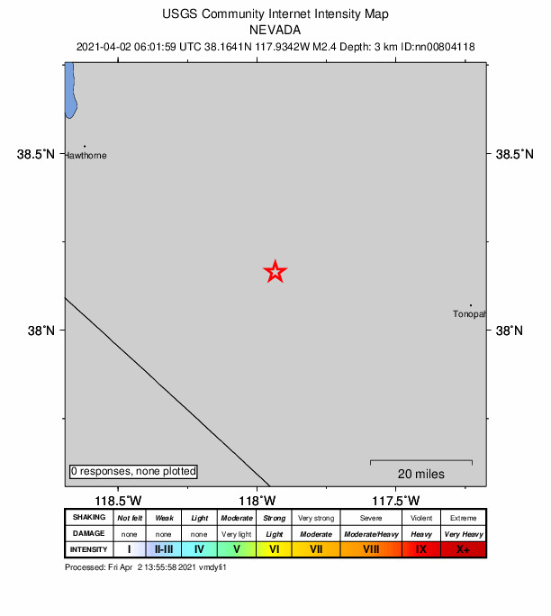 Did You Feel It? map: shaking reported by the public