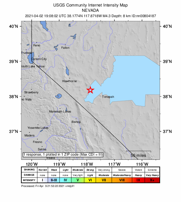 Did You Feel It? map: shaking reported by the public