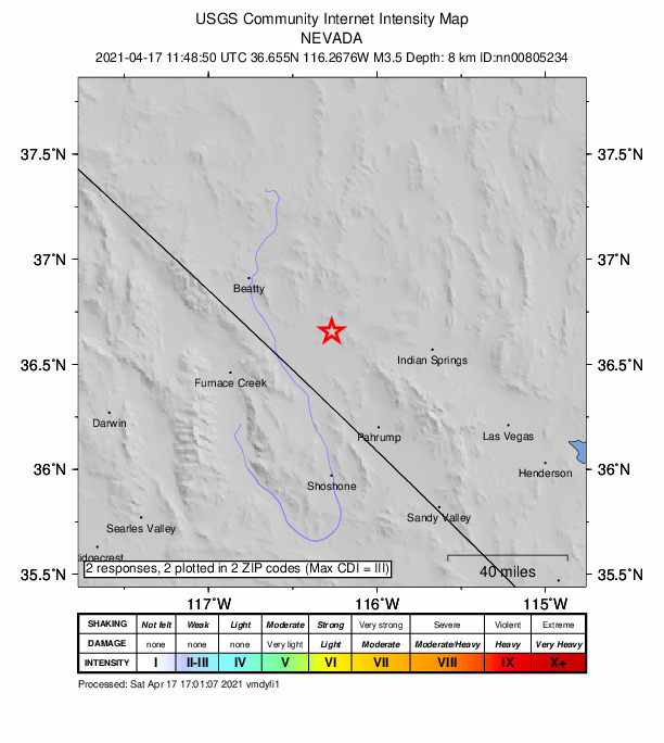 Did You Feel It? map: shaking reported by the public