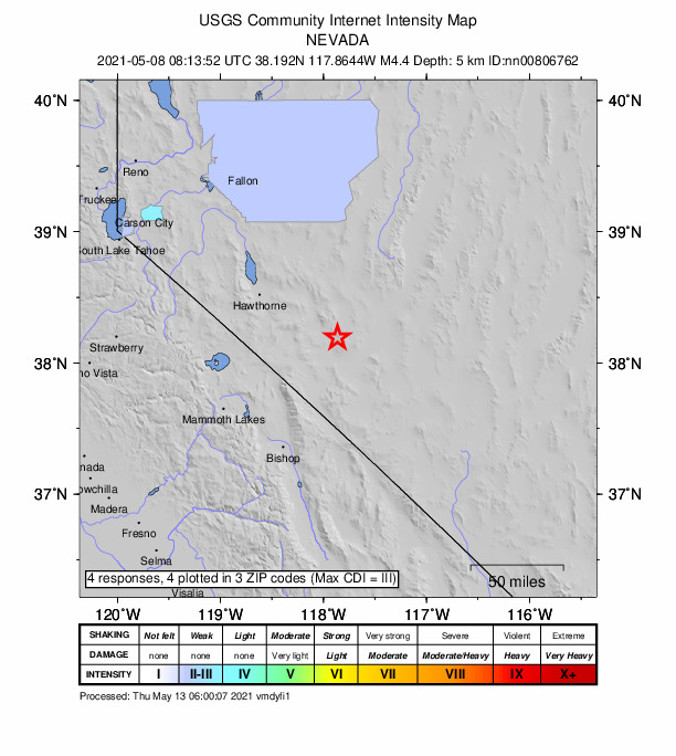 Did You Feel It? map: shaking reported by the public
