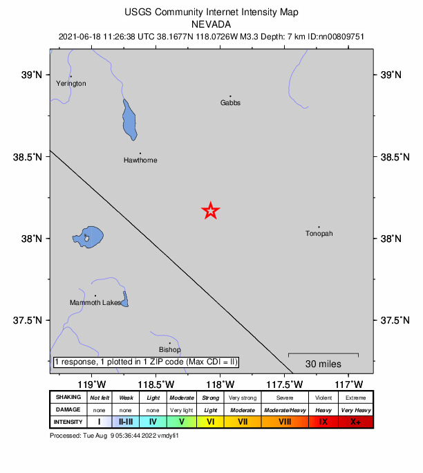 Did You Feel It? map: shaking reported by the public