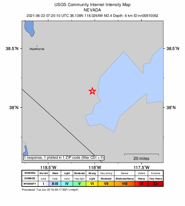 Did You Feel It? map: shaking reported by the public