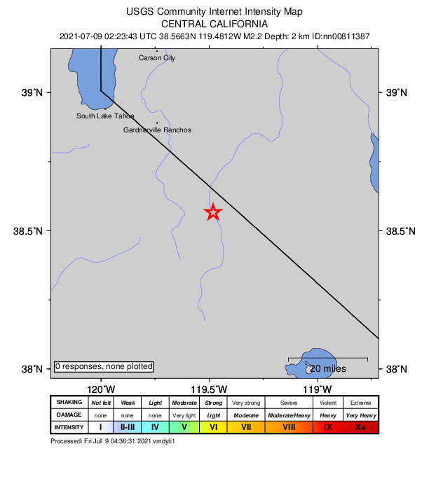 Did You Feel It? map: shaking reported by the public