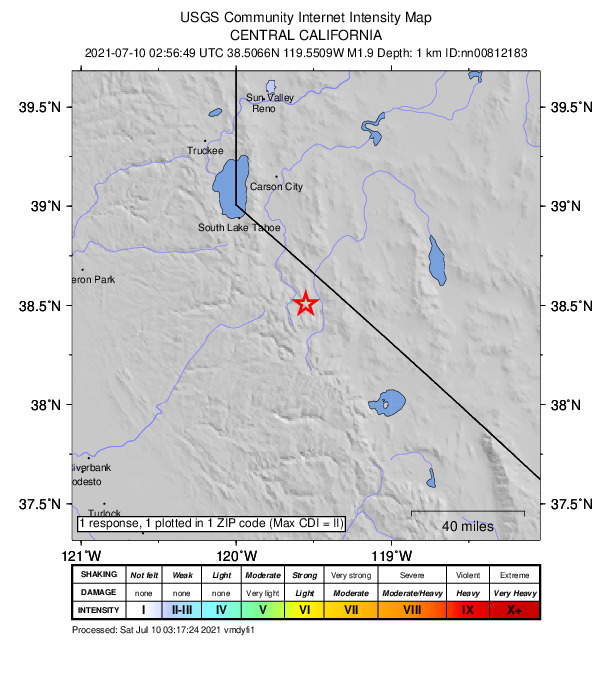 Did You Feel It? map: shaking reported by the public