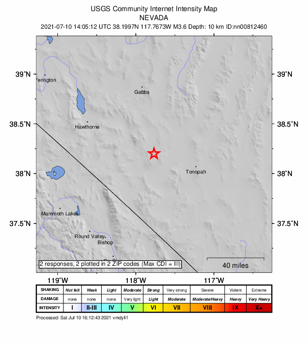 Did You Feel It? map: shaking reported by the public