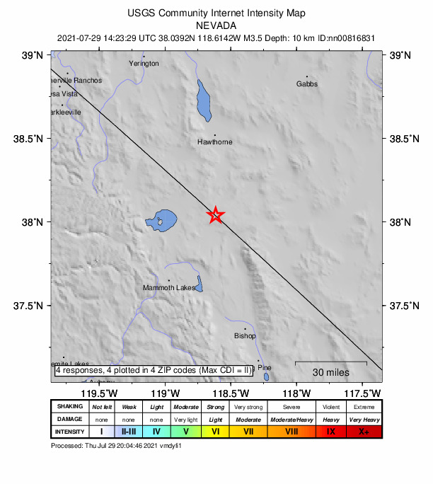 Did You Feel It? map: shaking reported by the public