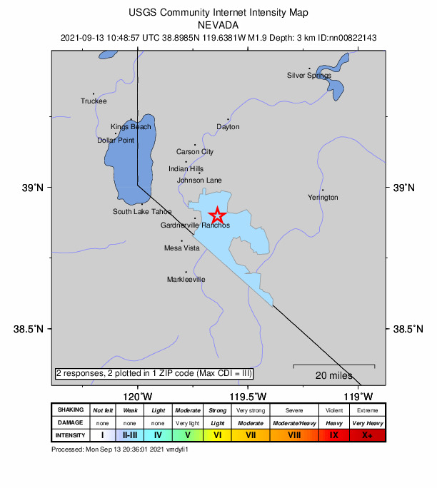 Did You Feel It? map: shaking reported by the public