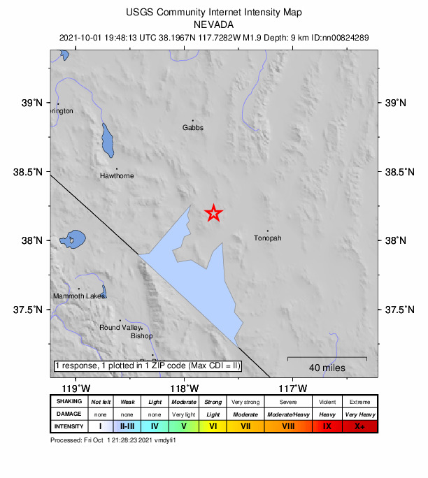 Did You Feel It? map: shaking reported by the public