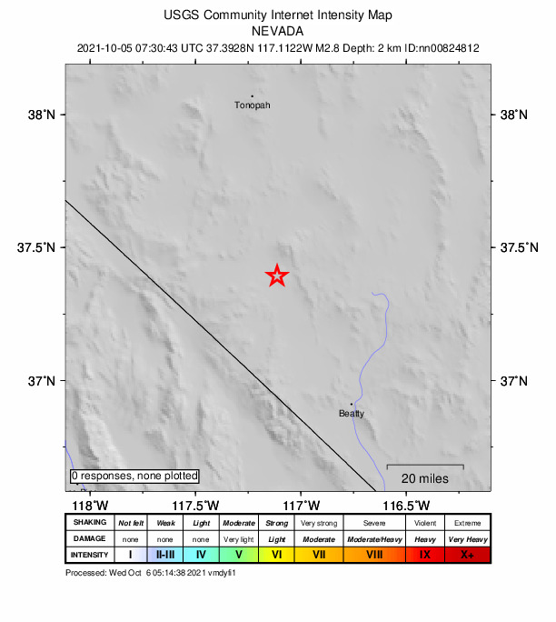 Did You Feel It? map: shaking reported by the public
