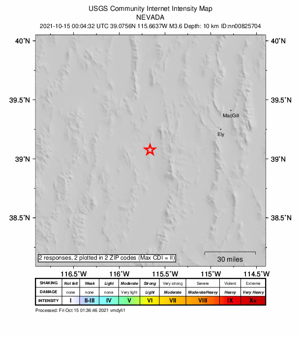 Did You Feel It? map: shaking reported by the public