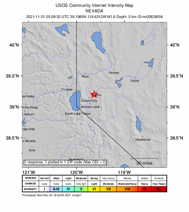 Did You Feel It? map: shaking reported by the public