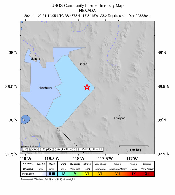 Did You Feel It? map: shaking reported by the public