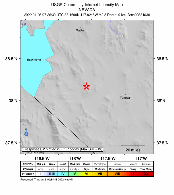 Did You Feel It? map: shaking reported by the public