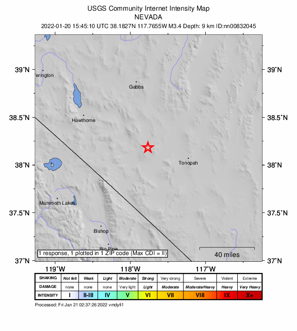 Did You Feel It? map: shaking reported by the public
