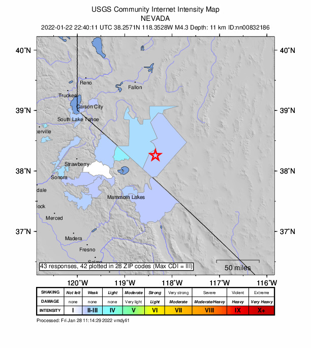 Did You Feel It? map: shaking reported by the public