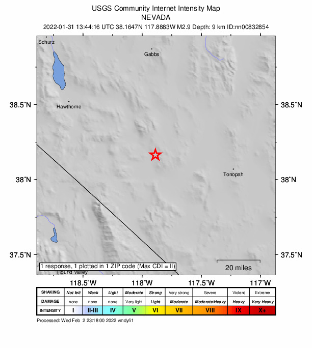 Did You Feel It? map: shaking reported by the public