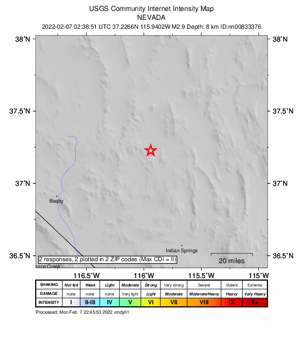 Did You Feel It? map: shaking reported by the public