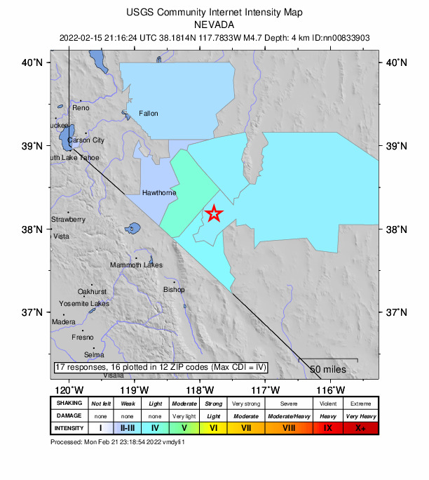 Did You Feel It? map: shaking reported by the public