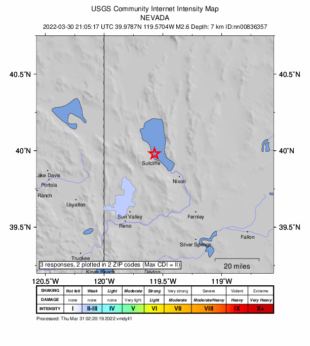 Did You Feel It? map: shaking reported by the public