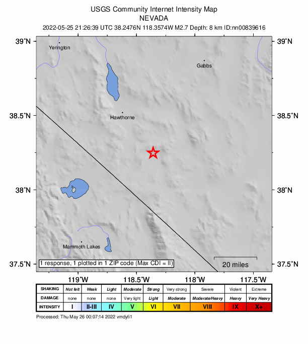 Did You Feel It? map: shaking reported by the public