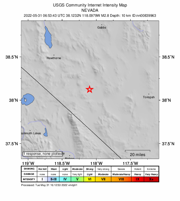 Did You Feel It? map: shaking reported by the public