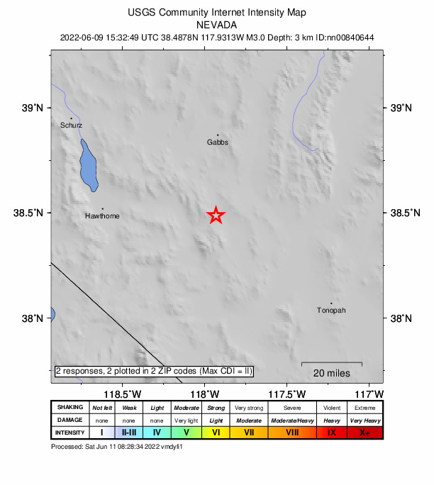 Did You Feel It? map: shaking reported by the public