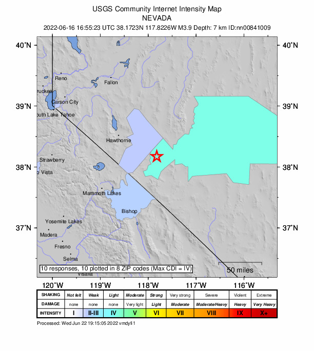 Did You Feel It? map: shaking reported by the public