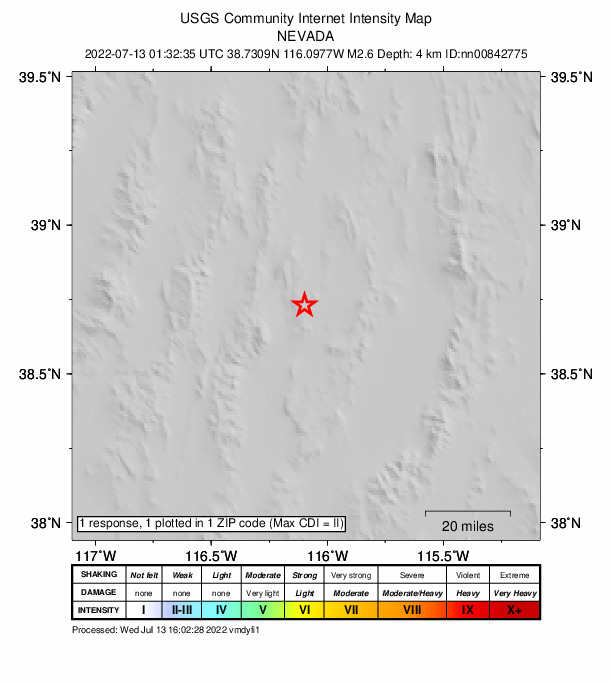 Did You Feel It? map: shaking reported by the public
