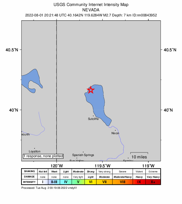 Did You Feel It? map: shaking reported by the public
