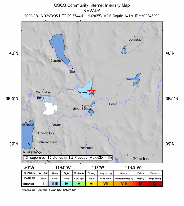 Did You Feel It? map: shaking reported by the public