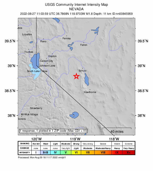 Did You Feel It? map: shaking reported by the public