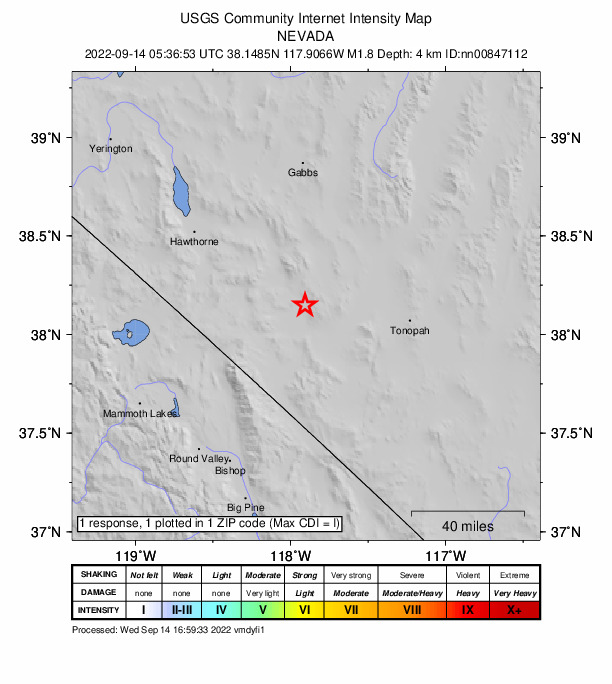 Did You Feel It? map: shaking reported by the public