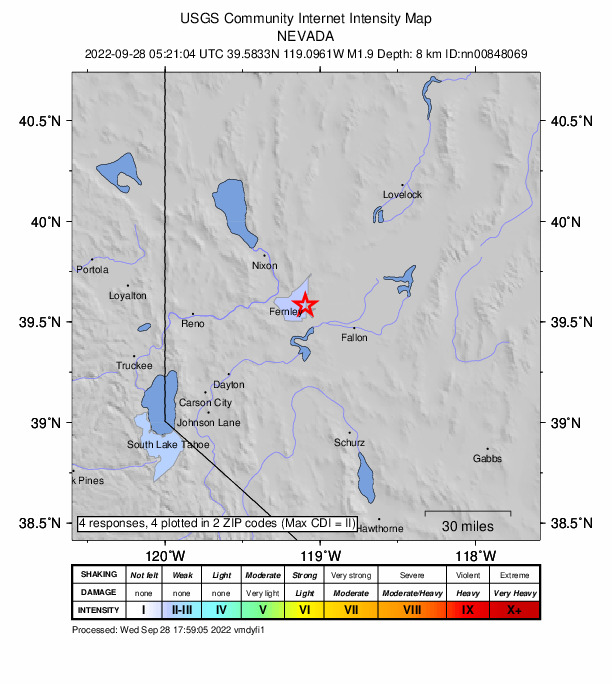 Did You Feel It? map: shaking reported by the public