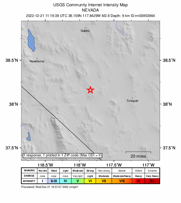 Did You Feel It? map: shaking reported by the public