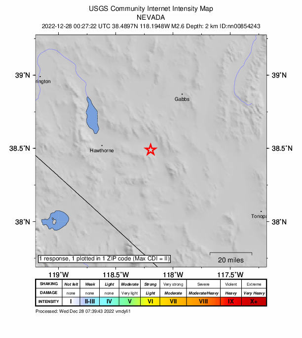 Did You Feel It? map: shaking reported by the public