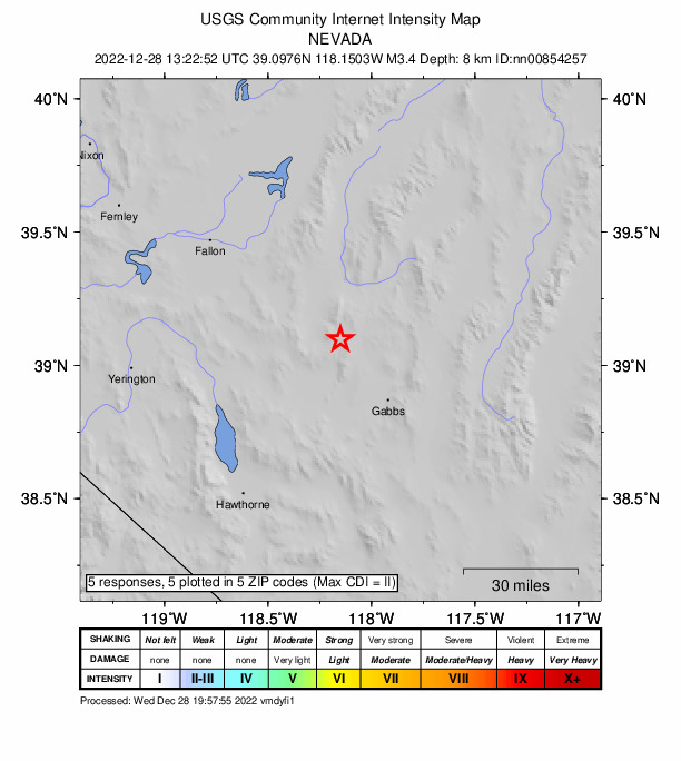 Did You Feel It? map: shaking reported by the public