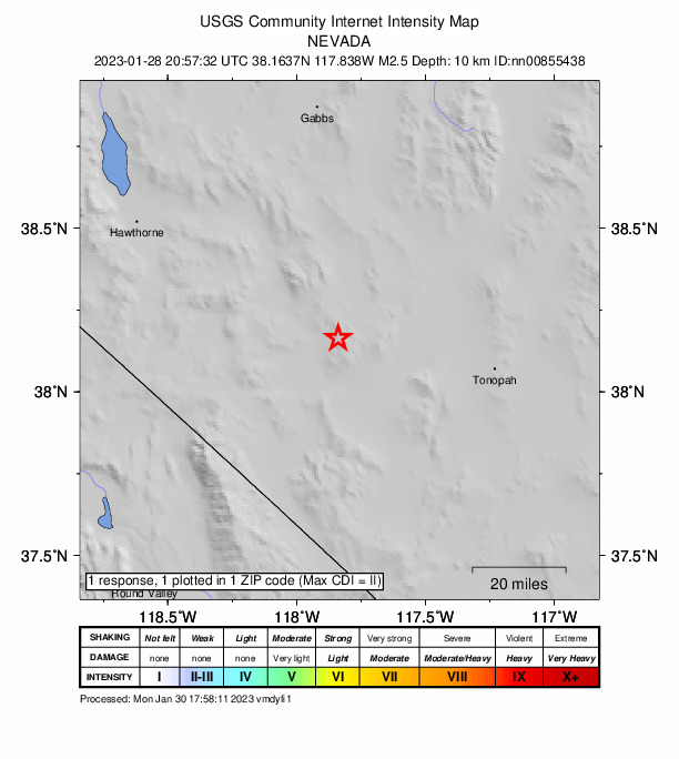 Did You Feel It? map: shaking reported by the public